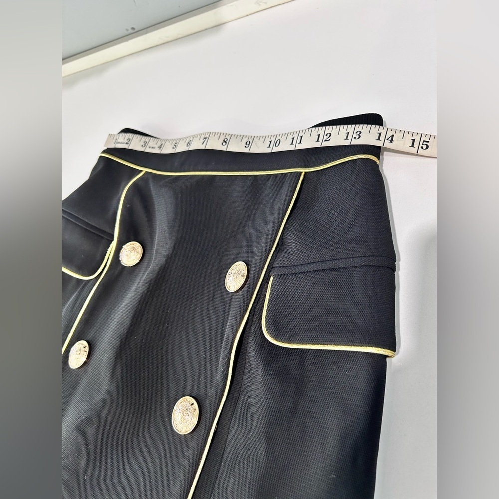 Balmain Paris Mini Skirt Elegant Black and Gold Zippered - Picture 13 of 16